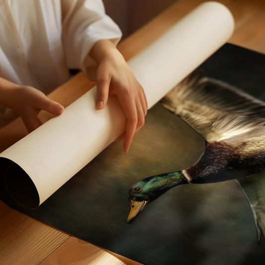 Mallard Rising On Bronze Air