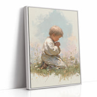 Innocent Prayer Among Wildflowers