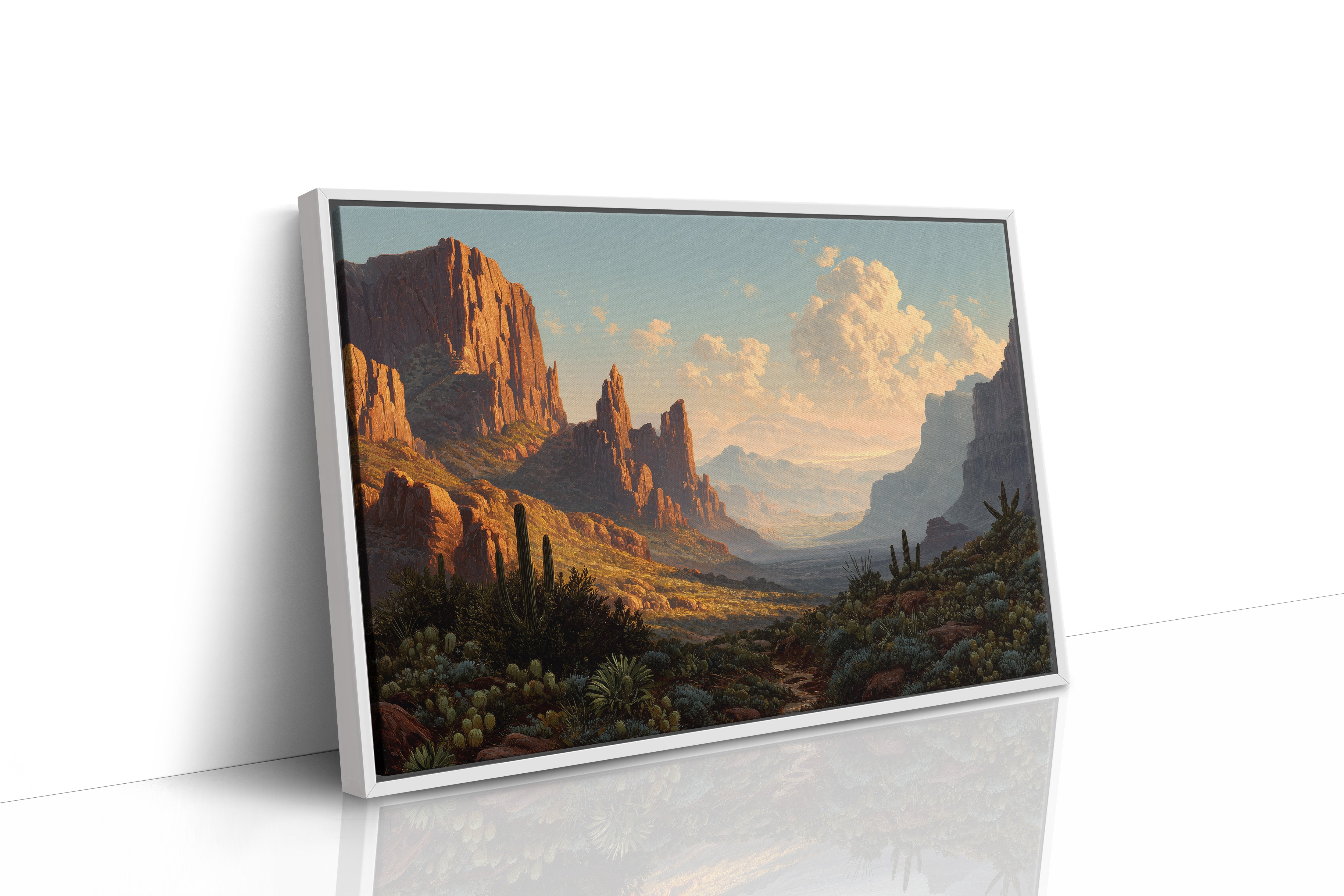 Ancient Mesas Bathe In Sunset