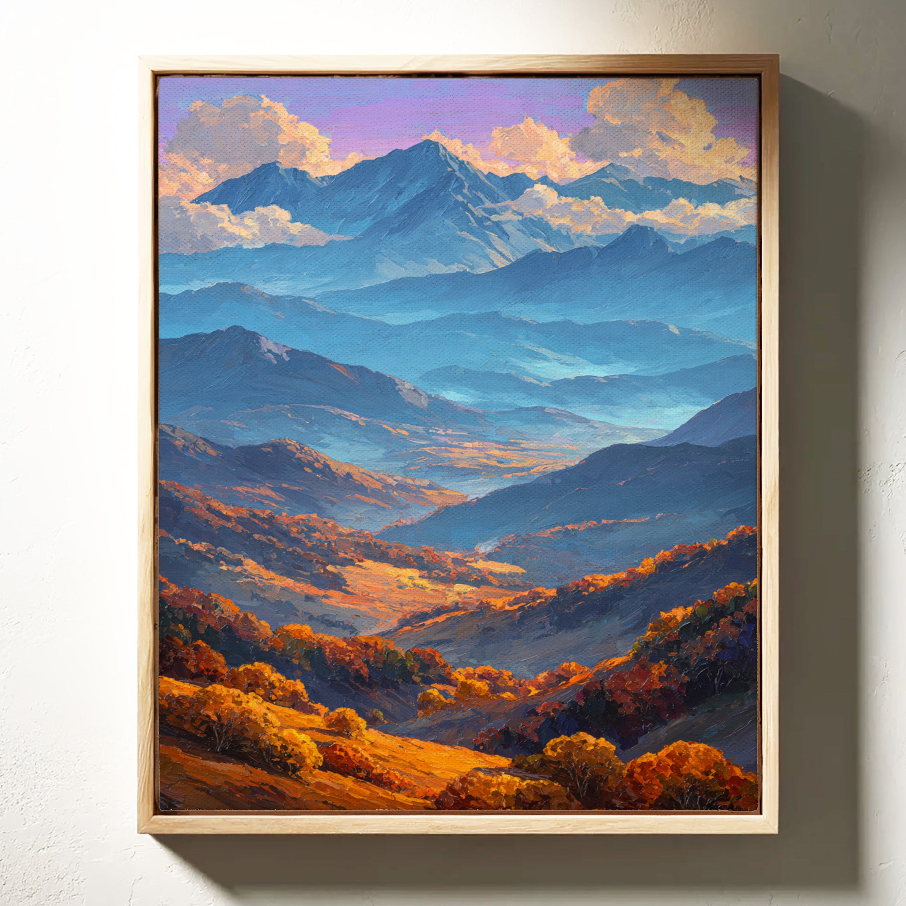 Autumn Light Cascades Through Mountains