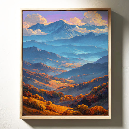 Autumn Light Cascades Through Mountains