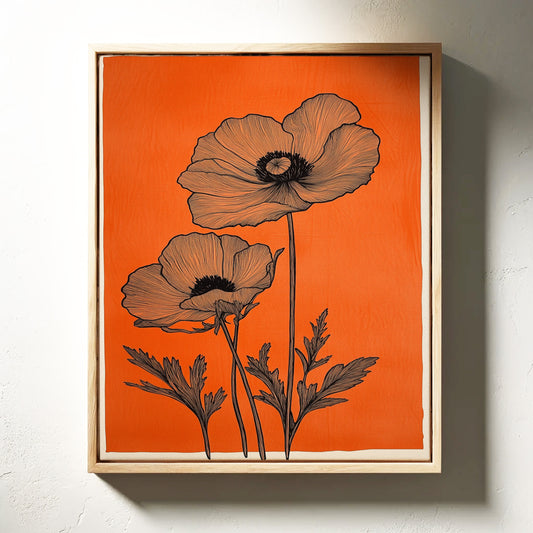 Poppies Draw Lines Against Sunset