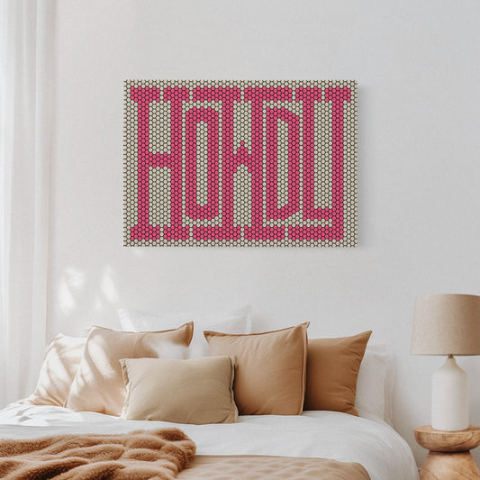 Howdy Pink Mosaic Western Greeting