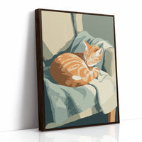 Ginger Kitten Curls In Gentle Arms
