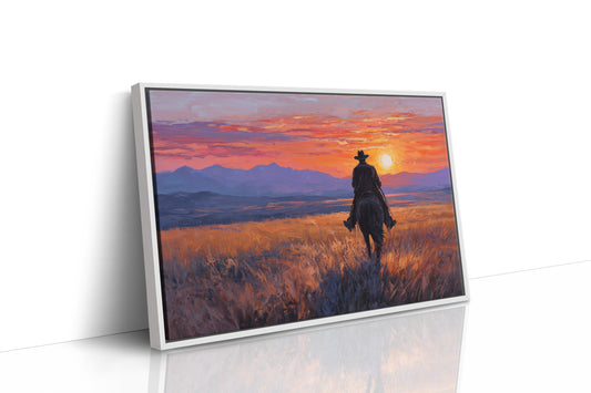 Lone Rider Meets Crimson Sky