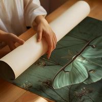 Lunar Moth Among Faded Stems