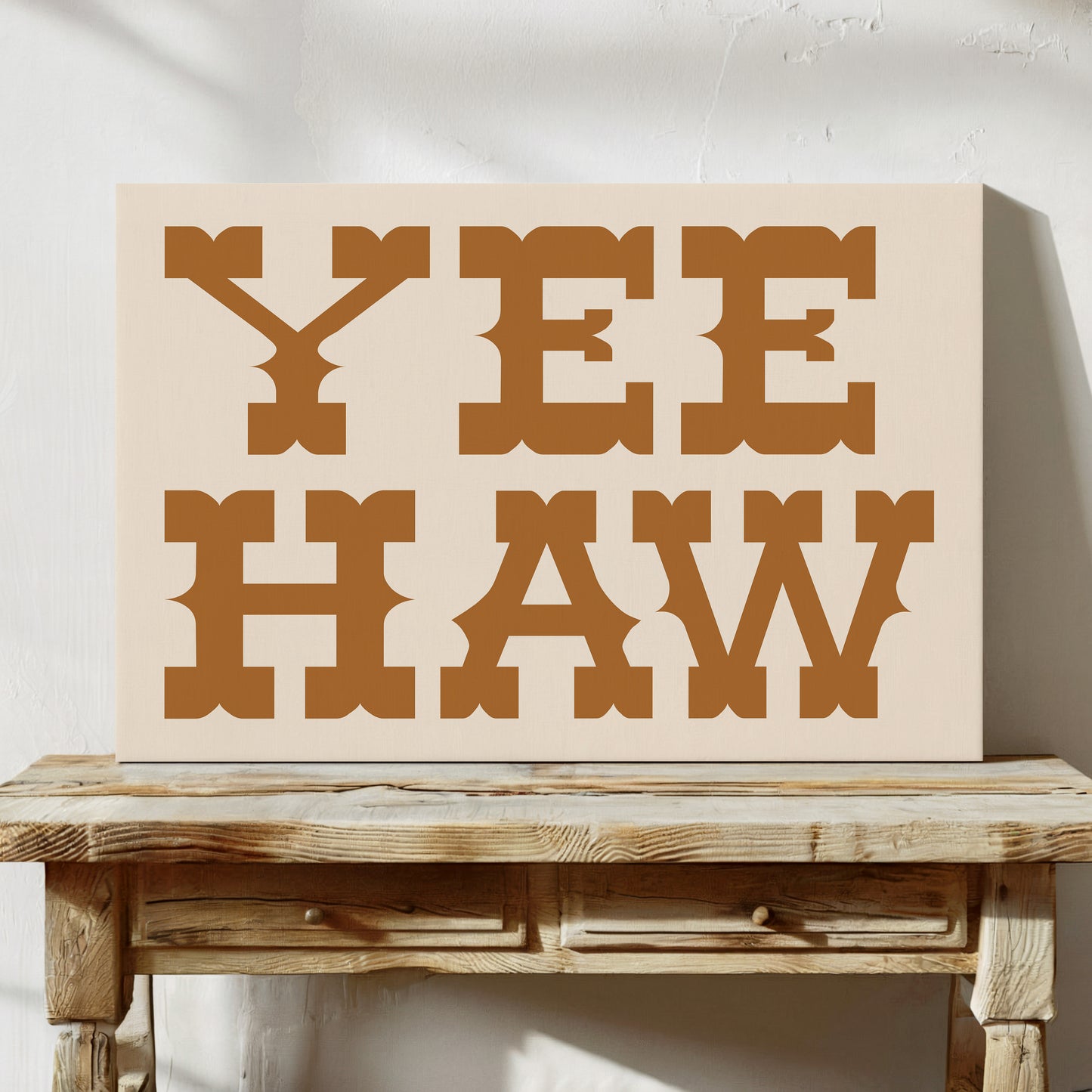 Yee Haw Western Wall Art – Rustic Cowboy Typography Print