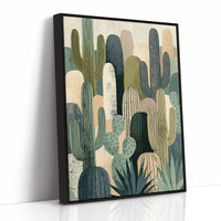 Desert Tapestry: Cactus Collage in Sand & Sage