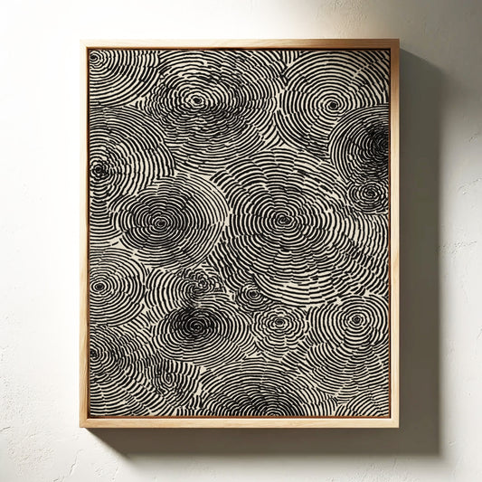 Cascading Circular Patterns in Monochrome