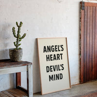 Angel’s Heart Devil’s Mind Typography Print
