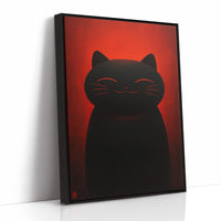 Black Cat Basks In Crimson Light