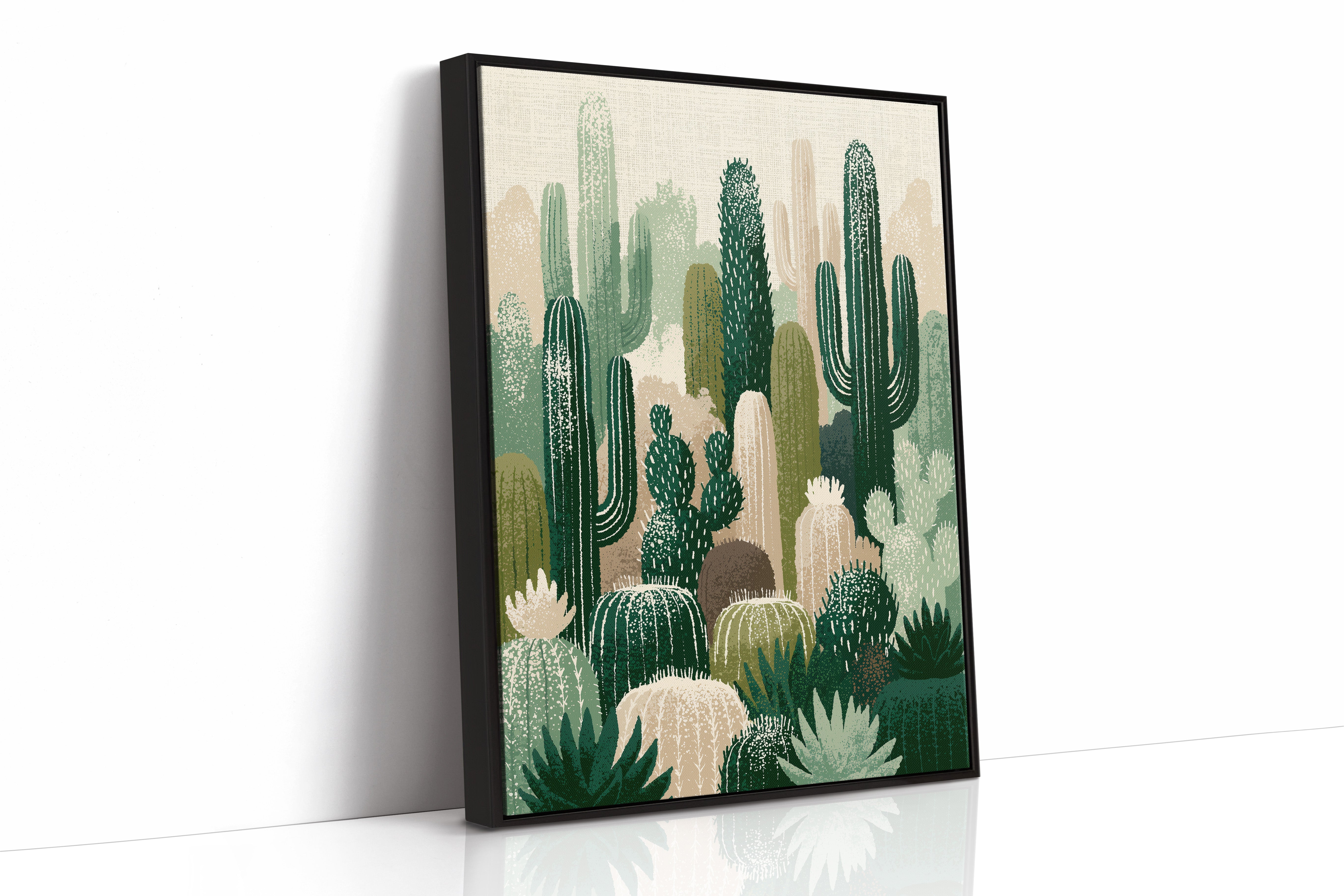 Spiny Sanctuary: Detailed Cactus Collage