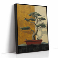 Birds Rest On Ancient Bonsai Branches