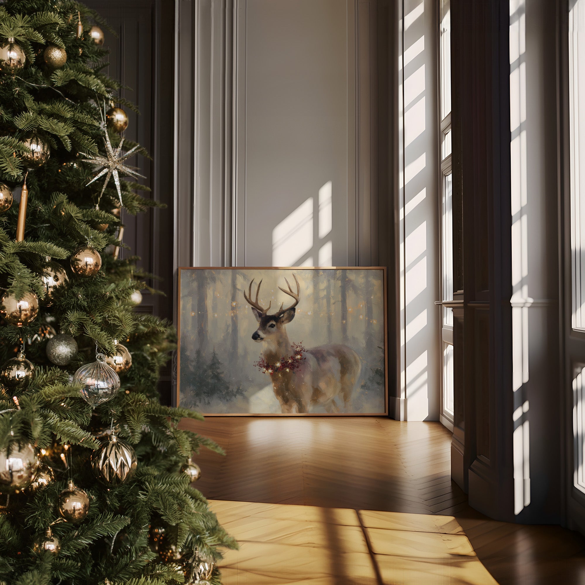 Winter Forest Crowns Noble Stag