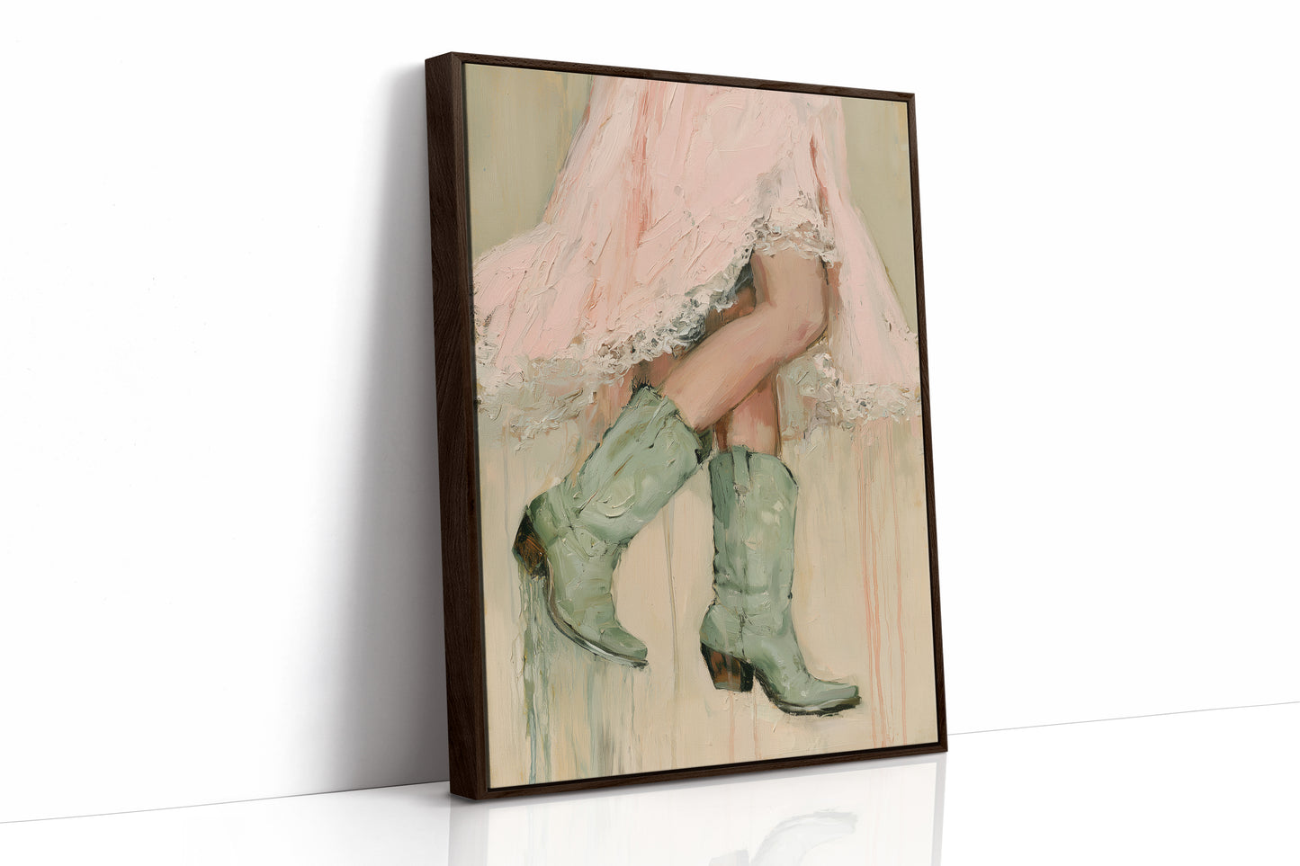 Sage Cowboy Boots Prairie Skirt