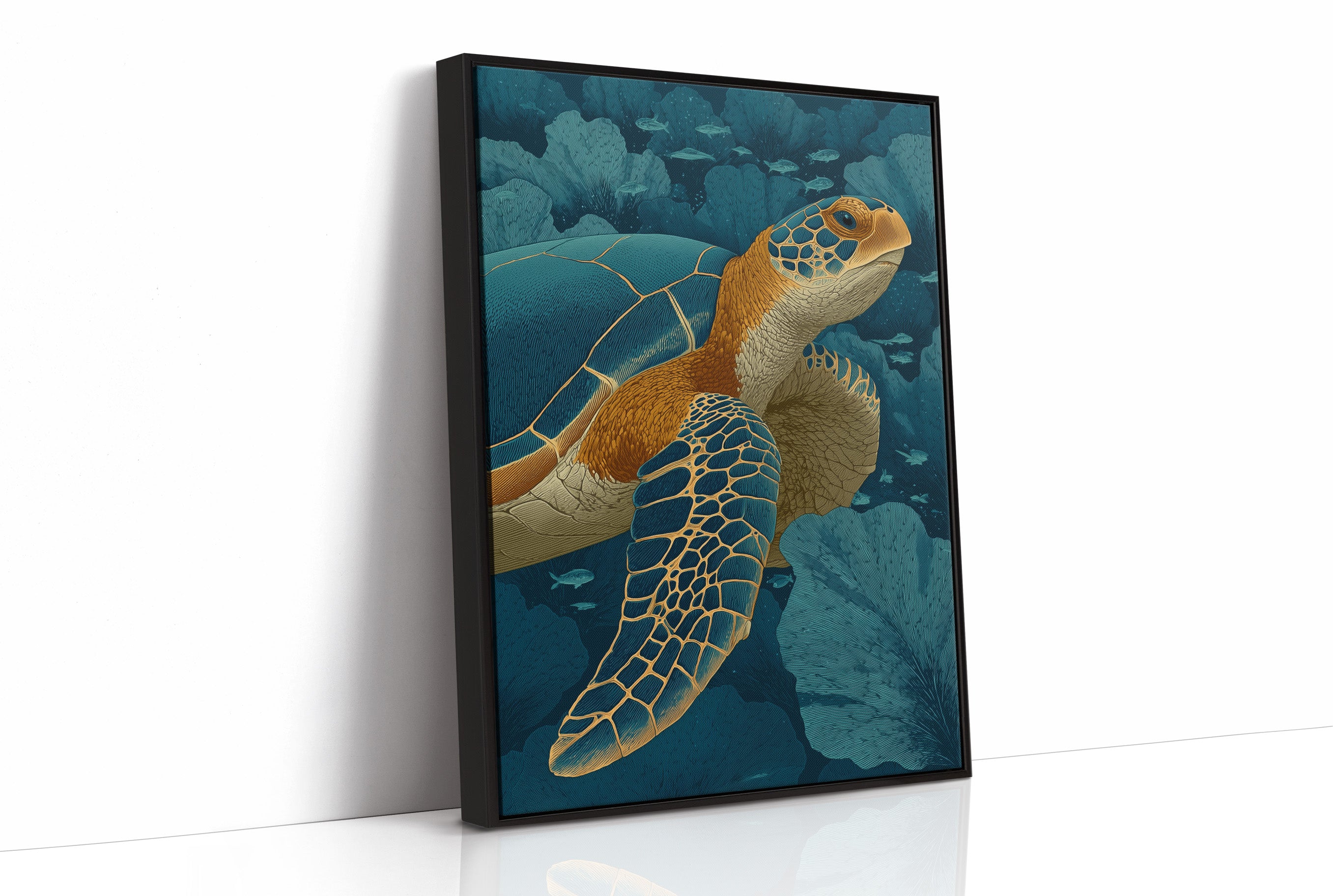 Turtle Among Coral Fans