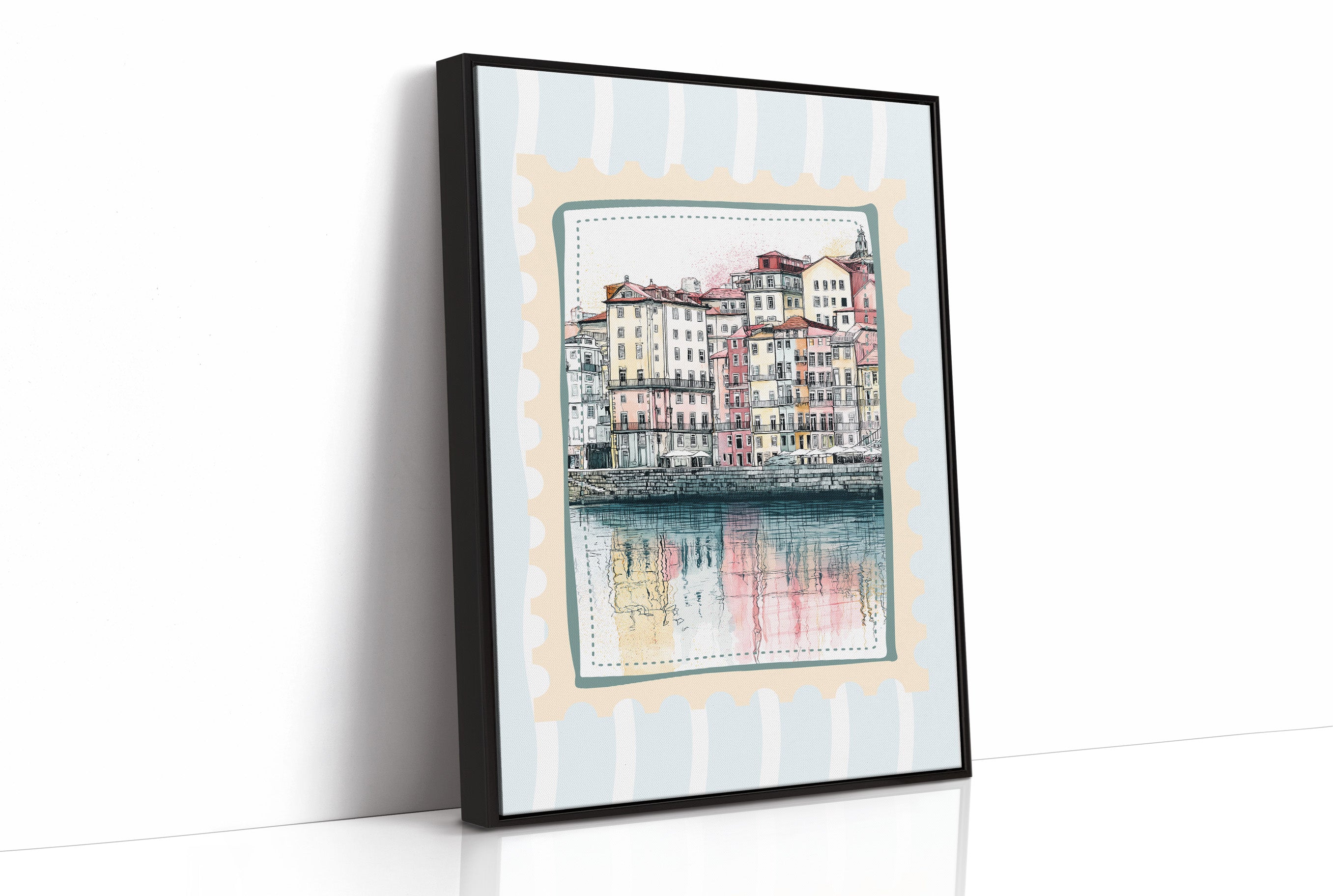 Porto's Ribeira, Sketched in Stamp