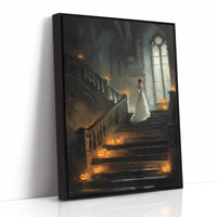 A Bride Among Flickering Lights