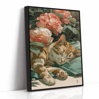 Afternoon Naps Between Coral Peonies