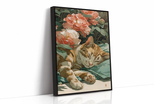 Afternoon Naps Between Coral Peonies