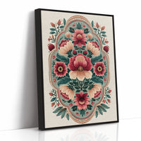 Sage Medallion: A Symmetrical Floral Tapestry