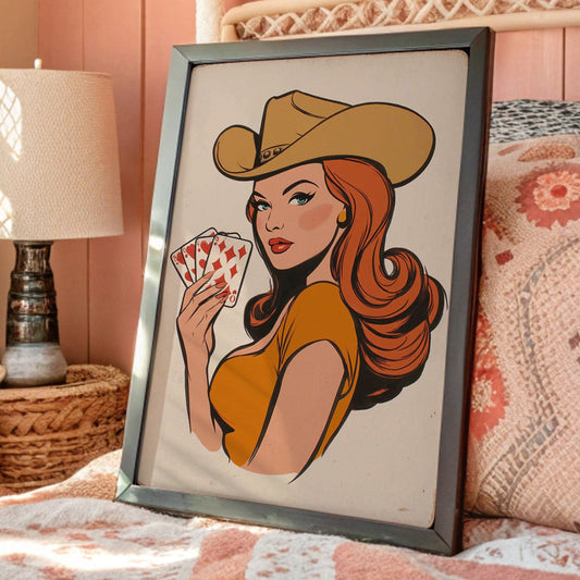 High Stakes Honey - Vintage Pin-Up Cowgirl