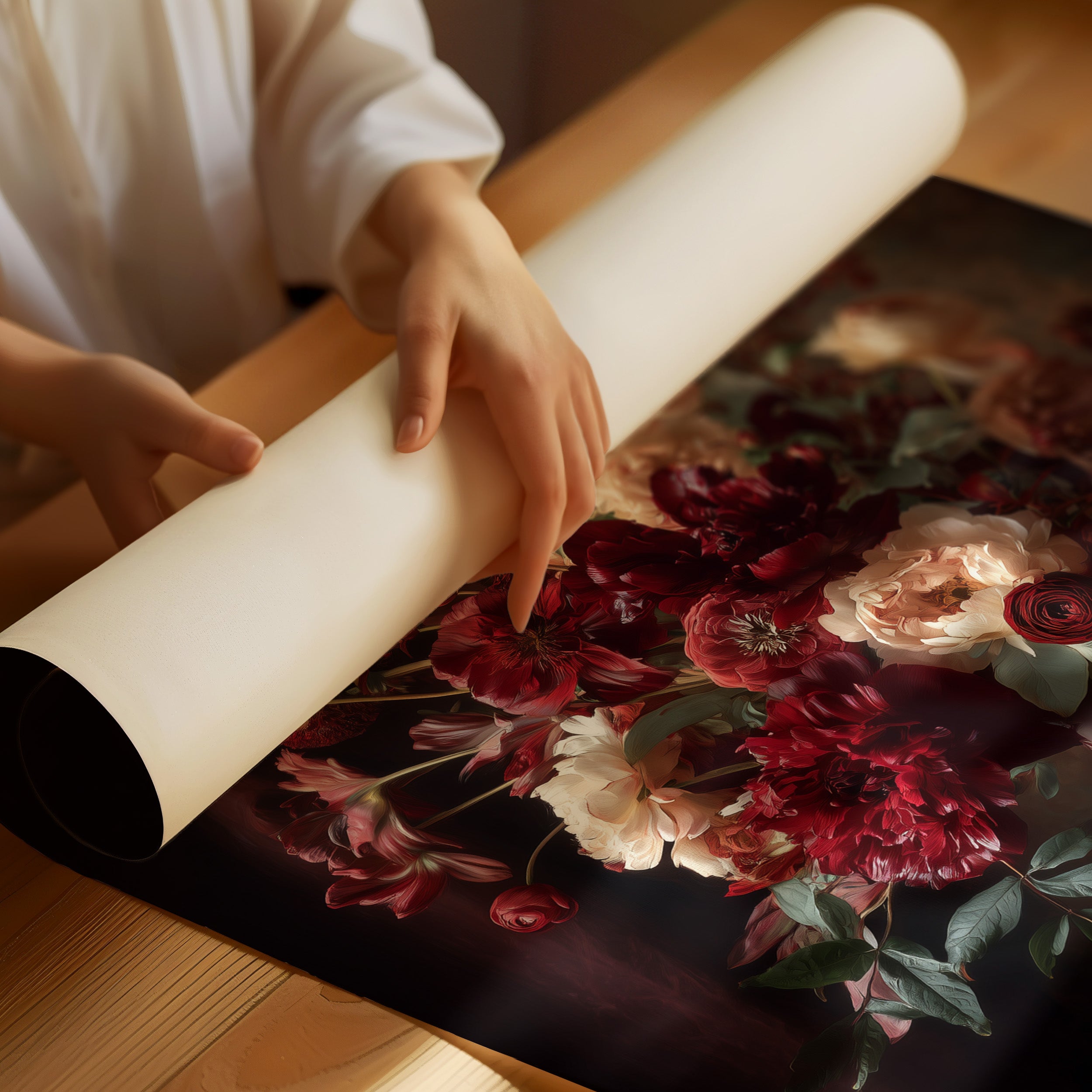Velvet Blooms Against Midnight Walls
