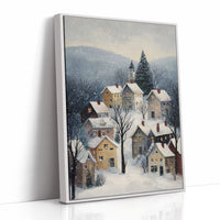 Snow Falls On Winter's Quiet Village