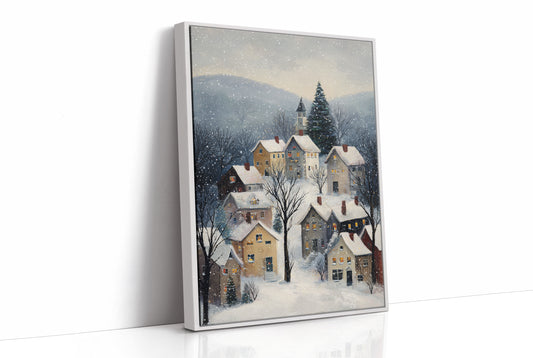 Snow Falls On Winter's Quiet Village