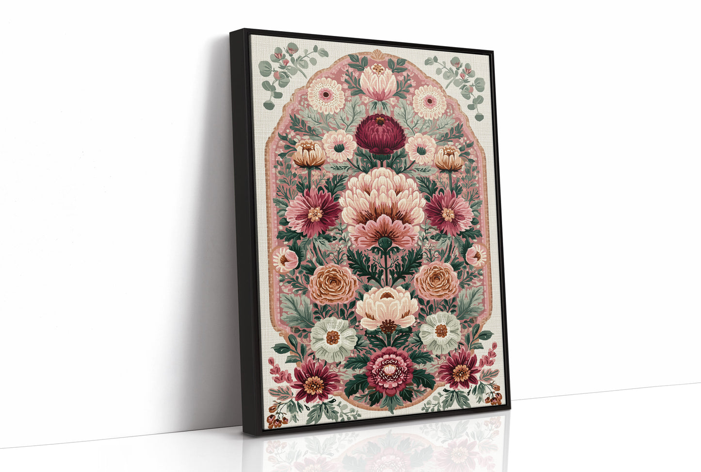 Blush Bouquet: A Grand Floral Medallion
