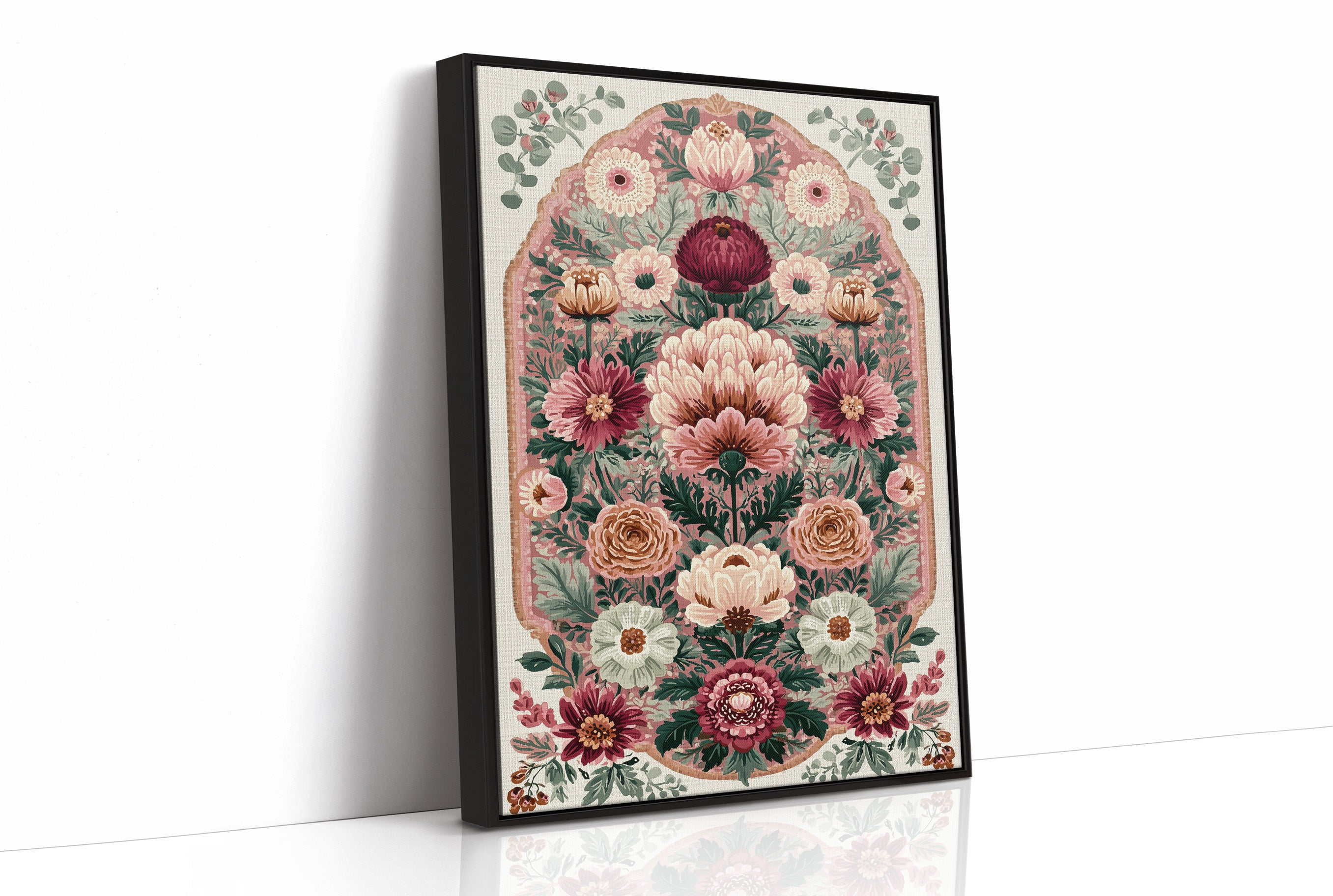 Blush Bouquet: A Grand Floral Medallion