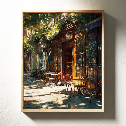 Sunlit Tables Awaiting Conversation