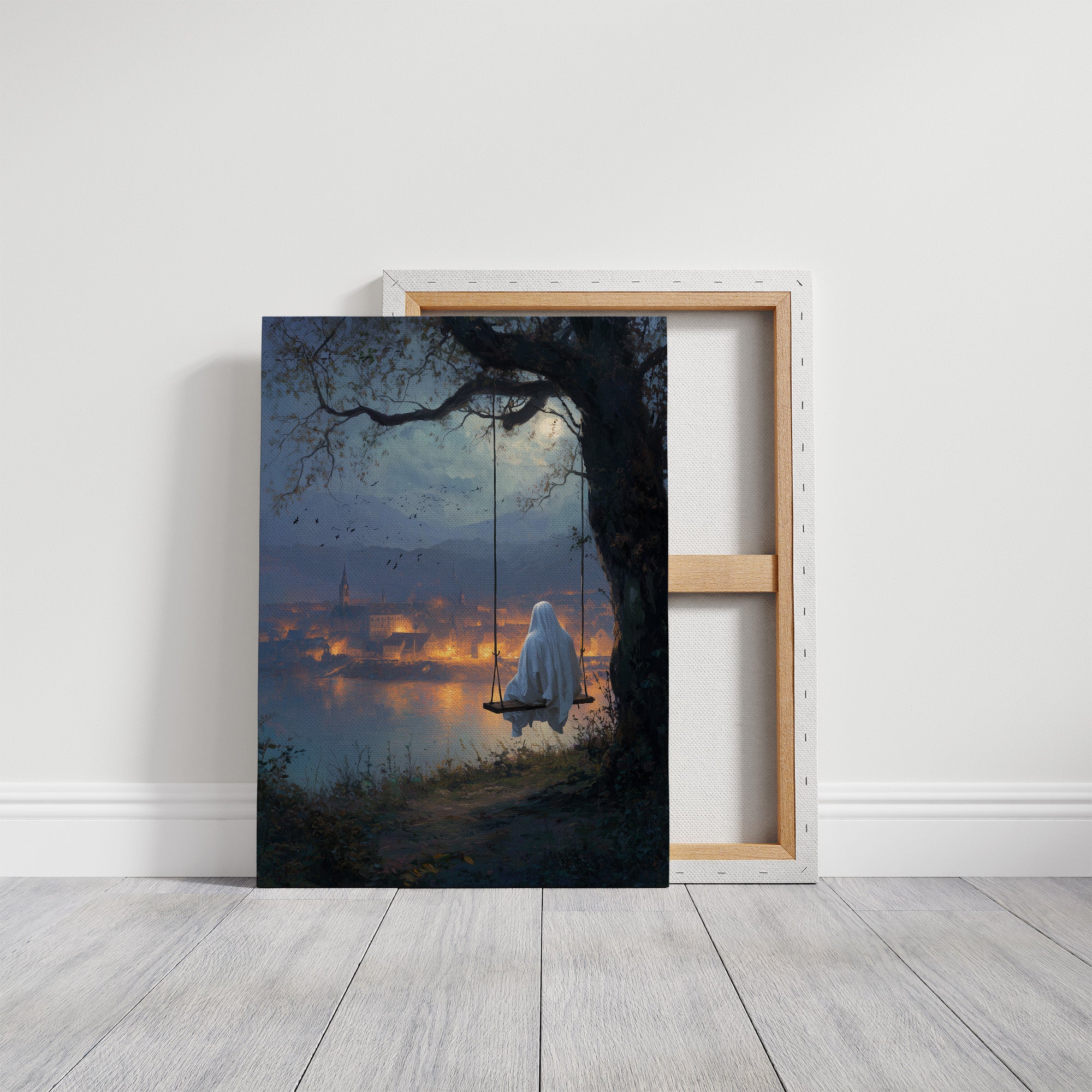 Midnight Swing Above Glowing Harbor