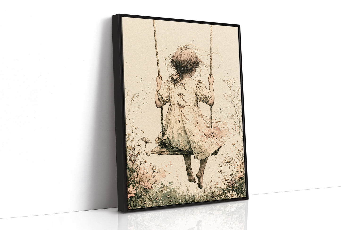 The Wildflower Swing: A Girl's Quiet Sway