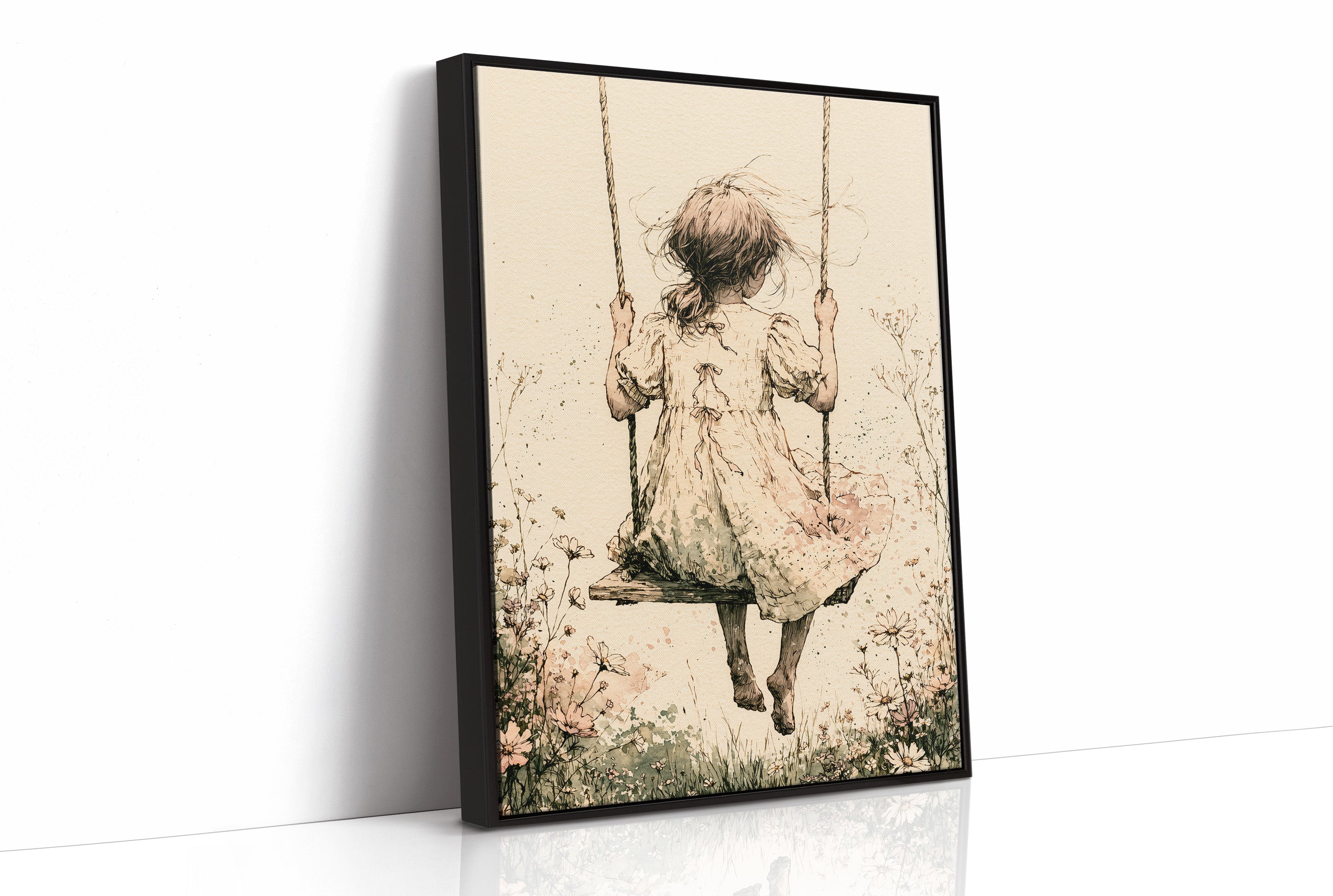 The Wildflower Swing: A Girl's Quiet Sway