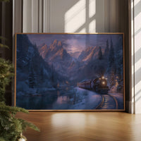 Winter Train Chases Mountain Light