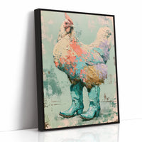 Gilded Feathers: The Rooster's Turquoise Strut