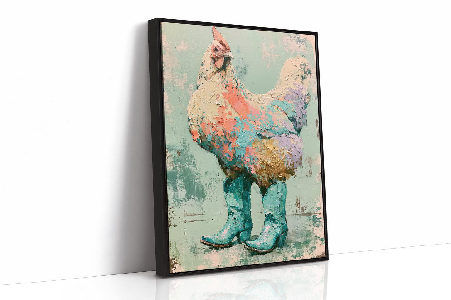 Gilded Feathers: The Rooster's Turquoise Strut