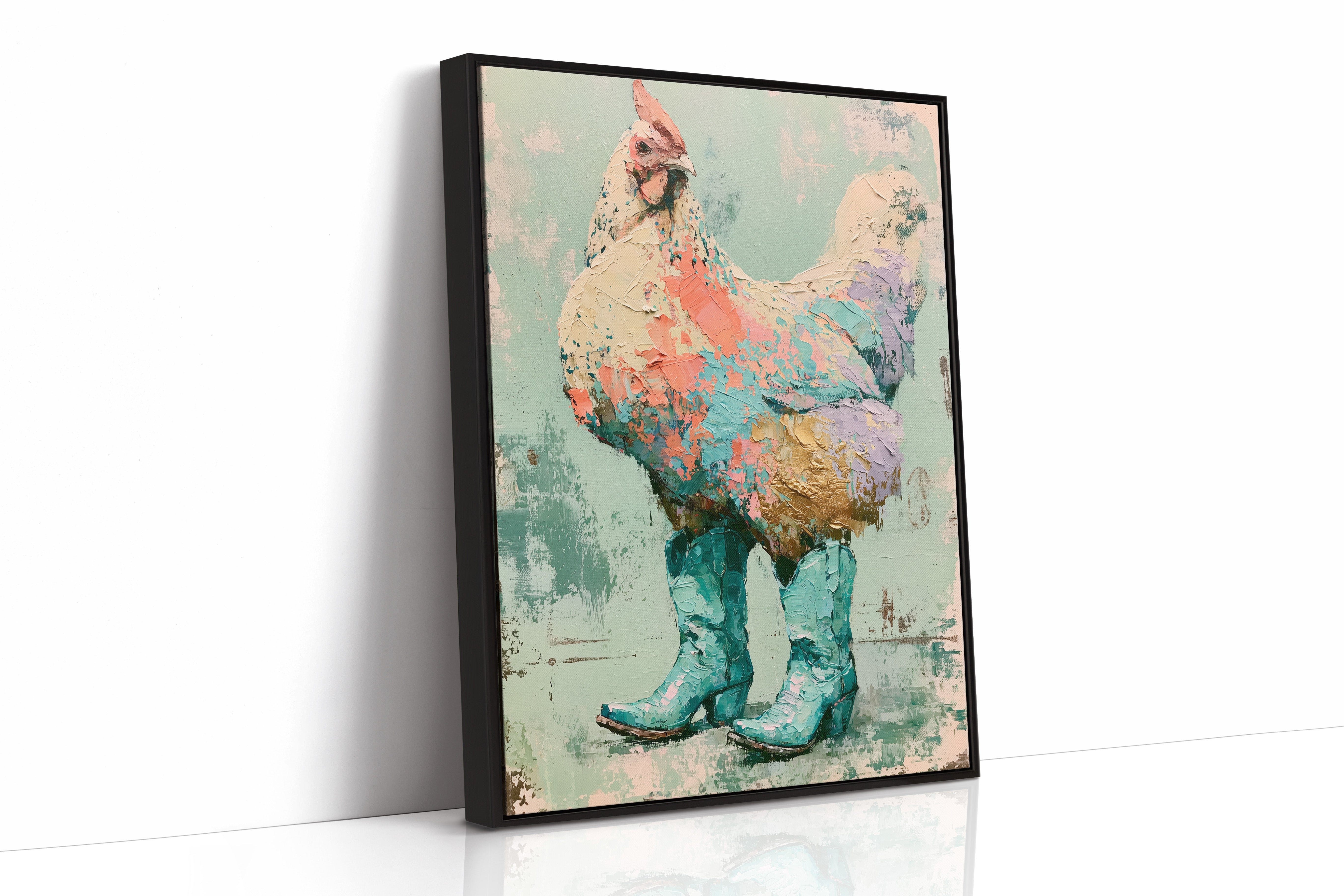 Gilded Feathers: The Rooster's Turquoise Strut