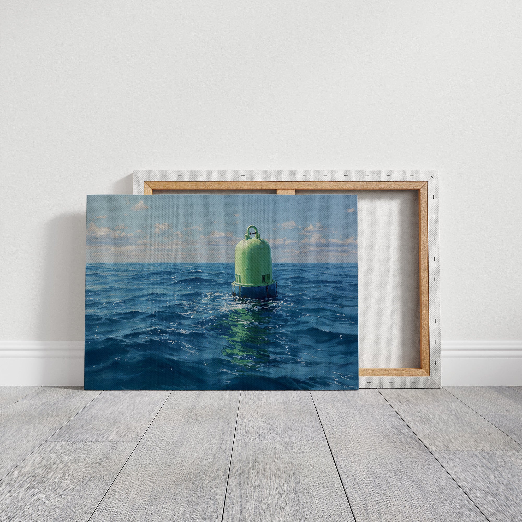 Solitary Buoy Marks Azure Depths