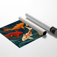 Koi Dance Through Starlit Waves