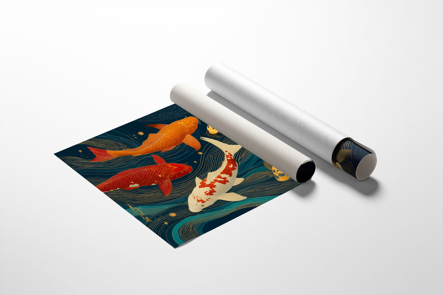 Koi Dance Through Starlit Waves