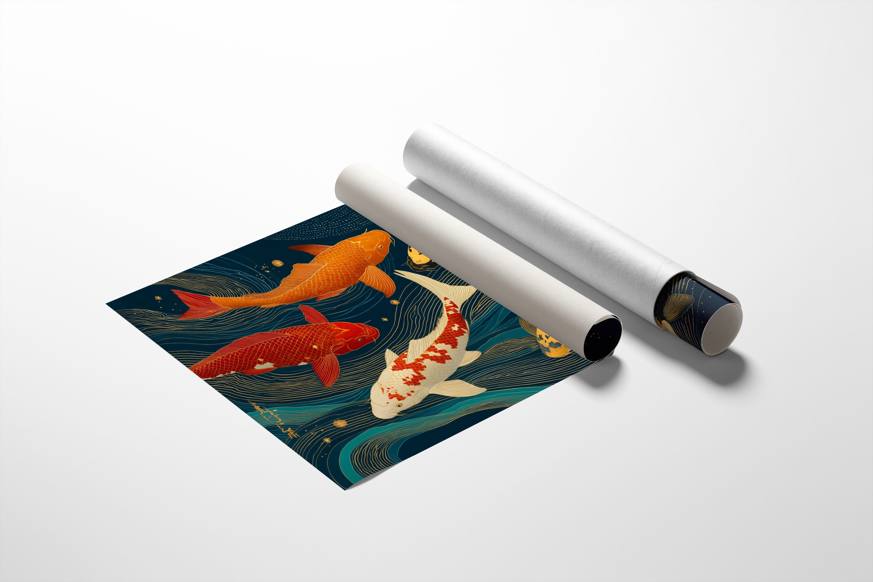 Koi Dance Through Starlit Waves