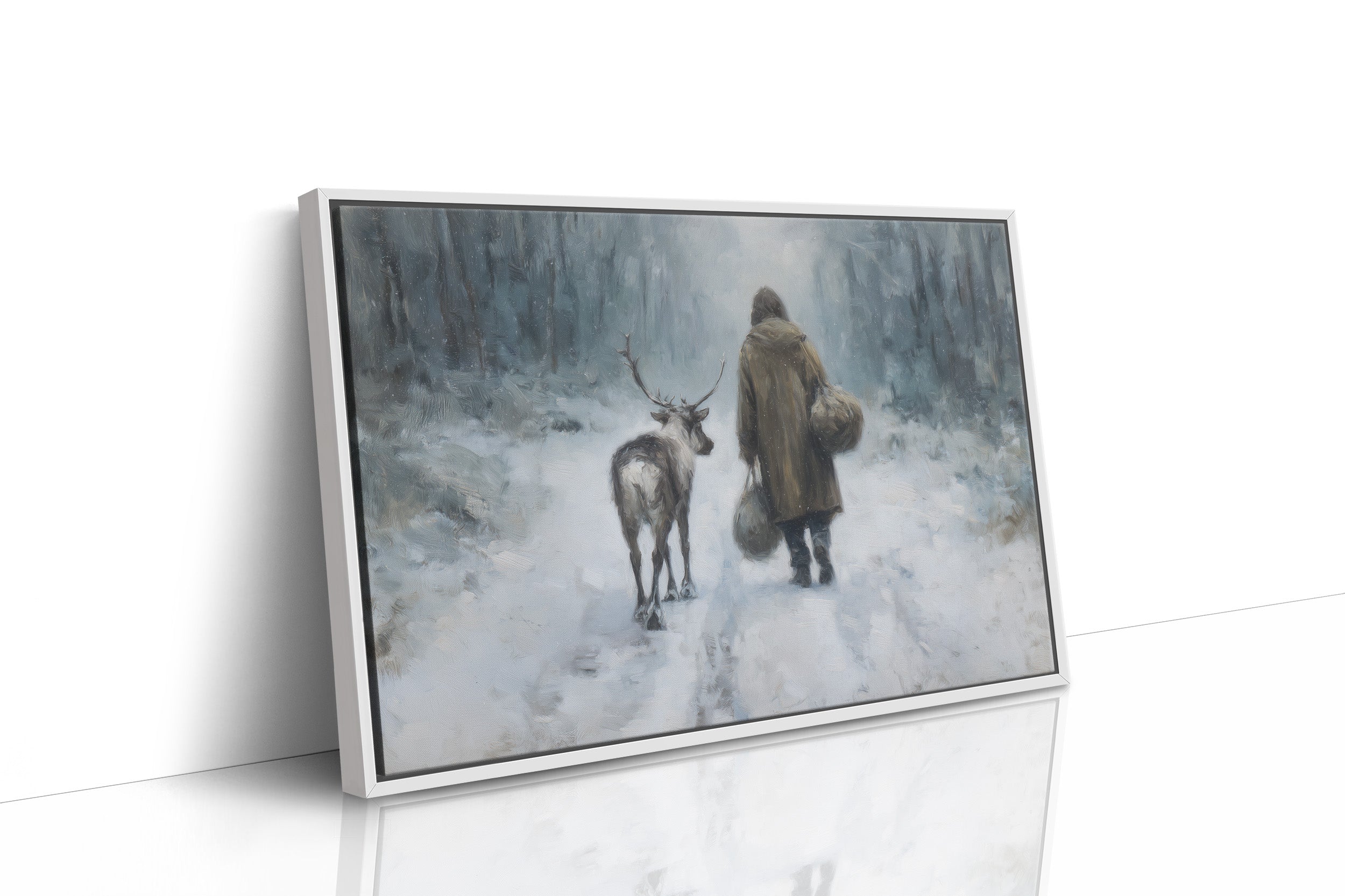 Winter Wanderers Through Misty Pines