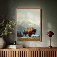 Bison Beneath the Mountain Sky
