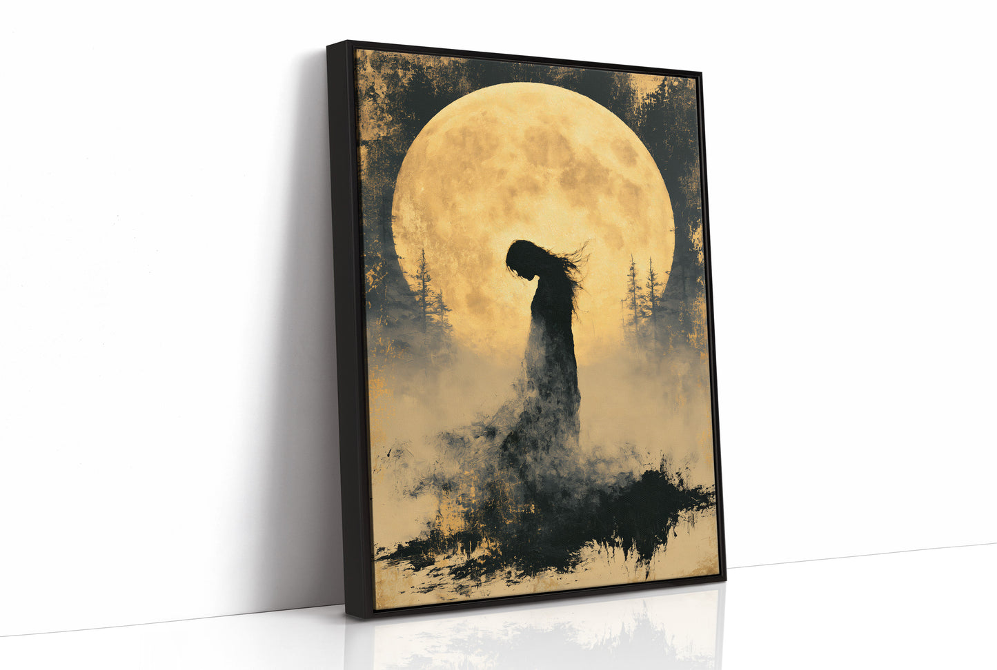 Silhouette Beneath the Harvest Moon
