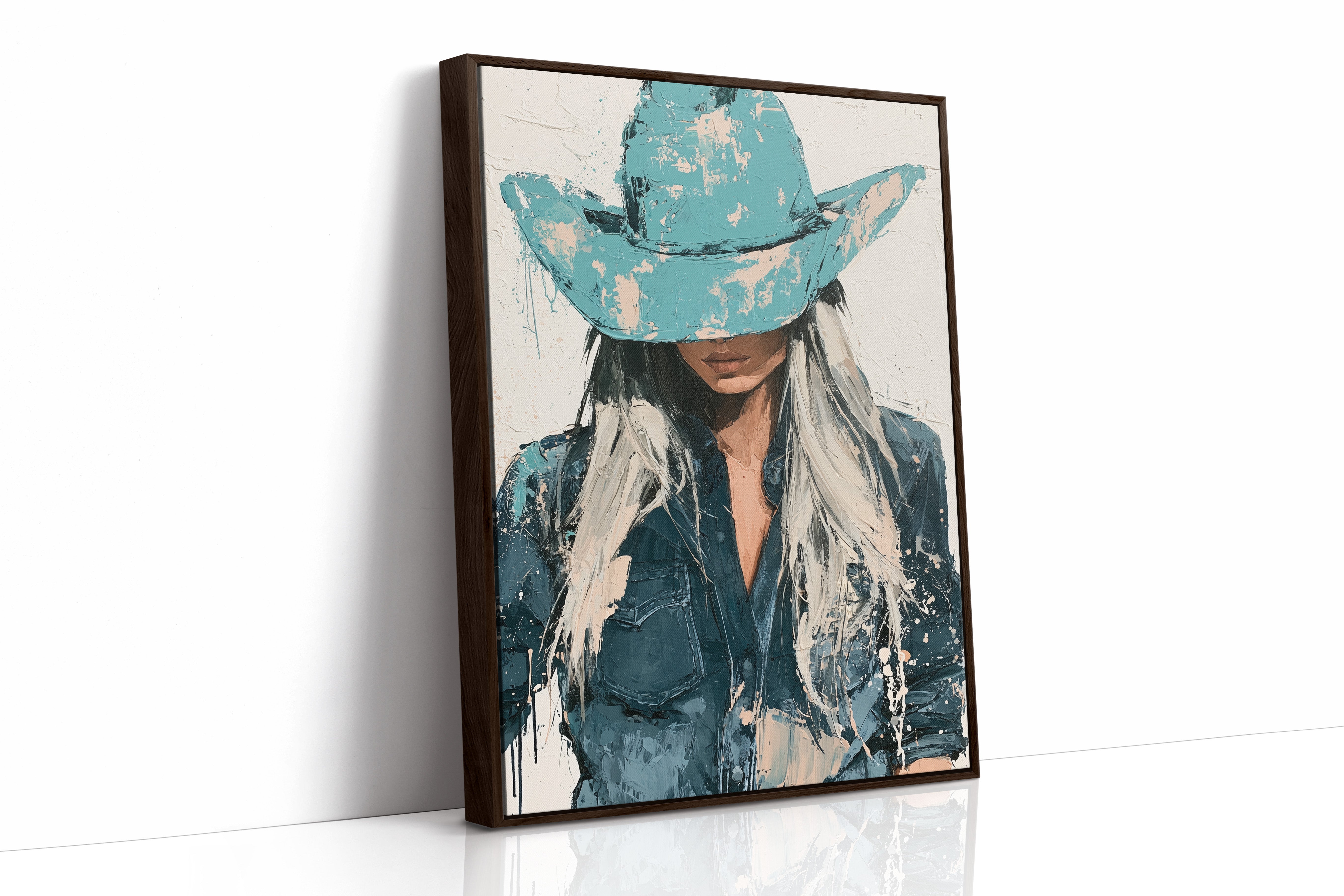 Turquoise Hat Cowgirl Portrait