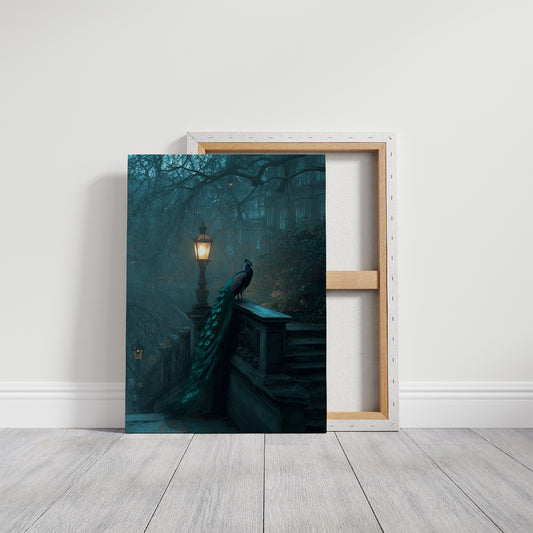 Midnight Peacock Guards Ancient Path