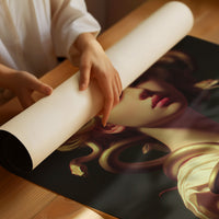 Golden Serpents Among Ivory Drapes