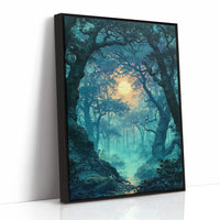 The Glowing Path: Moonlit Forest Stream